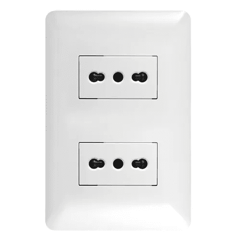Genérico - Pack 10 Tomacorriente Doble 10/16a 250v Blanco