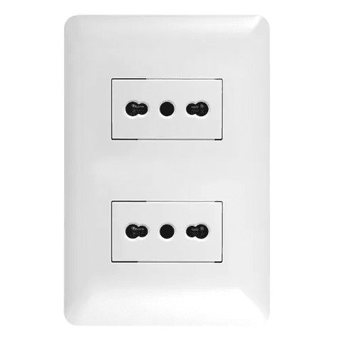 Genérico - Pack 10 Tomacorriente Doble 10/16A 250V Blanco