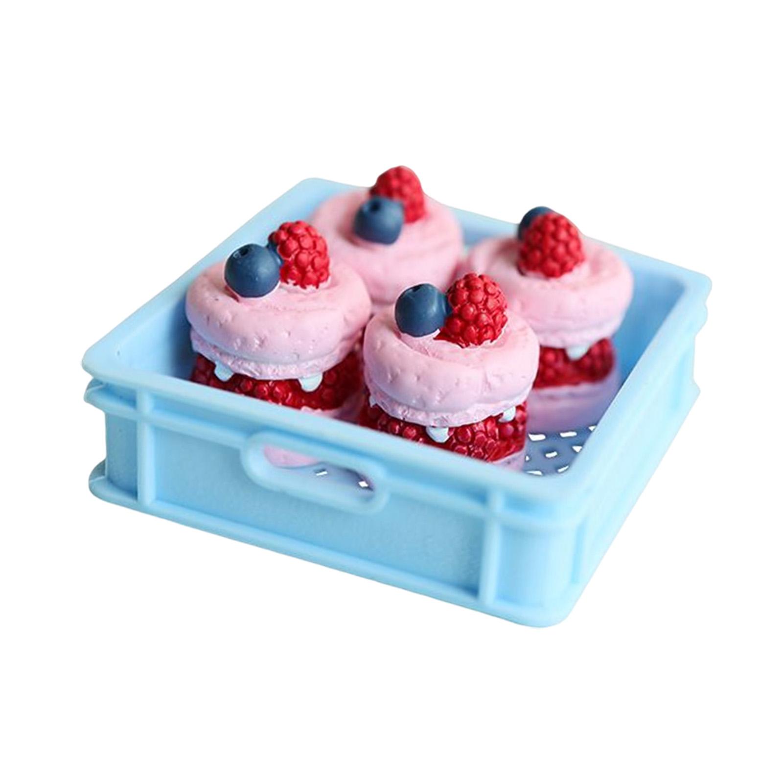 Bothyi - Cesta De Frutas En Miniatura Modelo Resina Simulada Para Decoraciones De Paisaje Frambuesas