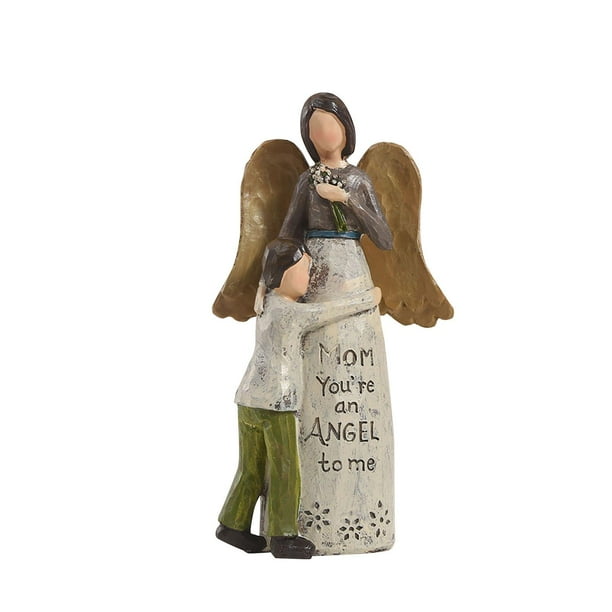 Figura de ángel y niño de la madre, colección de estantes de regalo para el día de la madre, escultura de resina, decoración de escritorio para decora