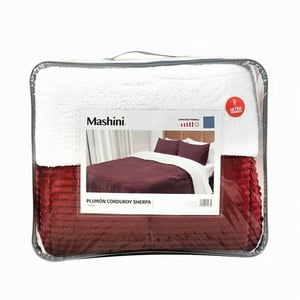 Plumón Corduroy Coral Sherpa 2 Plazas / Burdeo – Mashini 230×240 Cm.