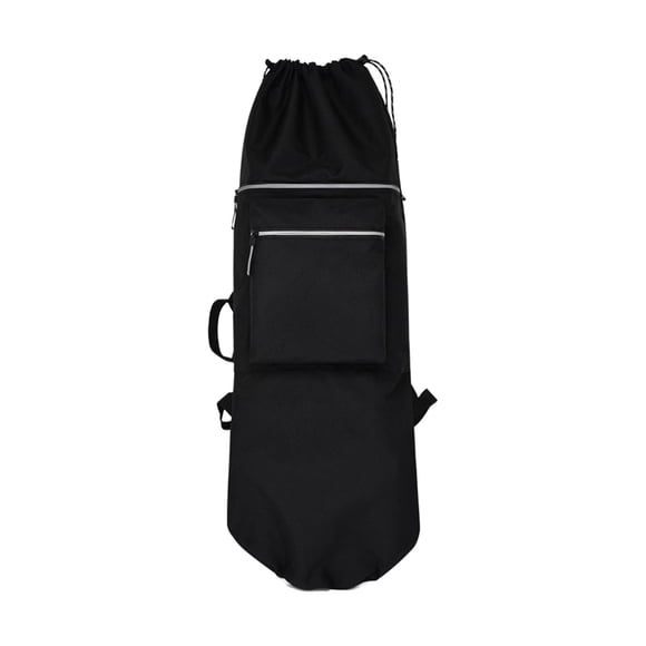 Oxford Longboard Carry Case Bolsa con 2 bolsillos a prueba de agua con cordón Bolso Monopatín Mochila Bolsa para cubierta Mujeres Hombres Niños , negro