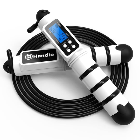 Jump Rope H Handio con contador de longitud ajustable, color blanco