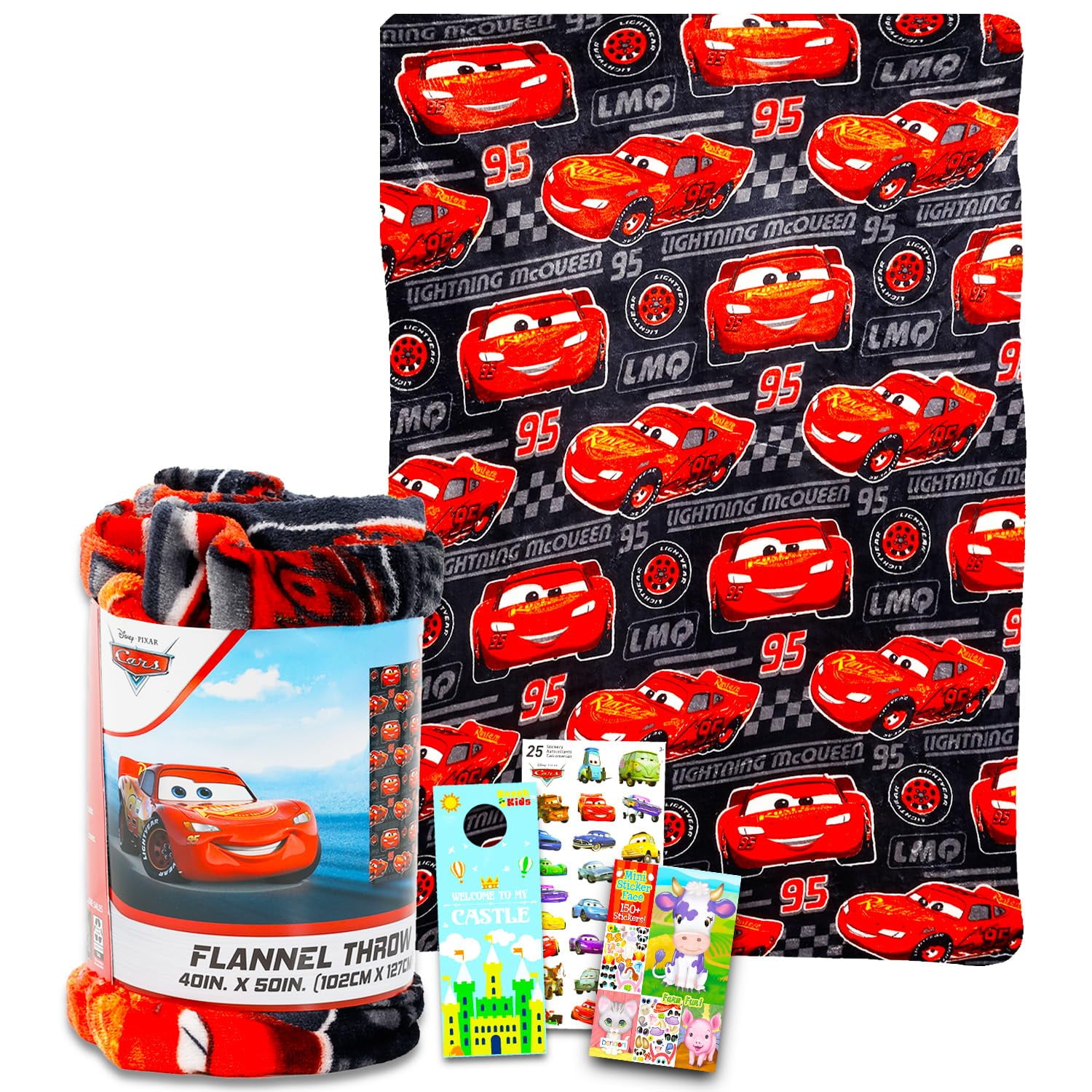 Set De Mantas De Forro Polar Disney Cars Lightning Mcqueen, 40 X 50 Cm