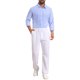 thumbnail image 2 of INSPIRE CHIC Camisa de Hombre Seersucker a Rayas de Manga Larga con Botones Texturizados XL Azul, 2 of 5