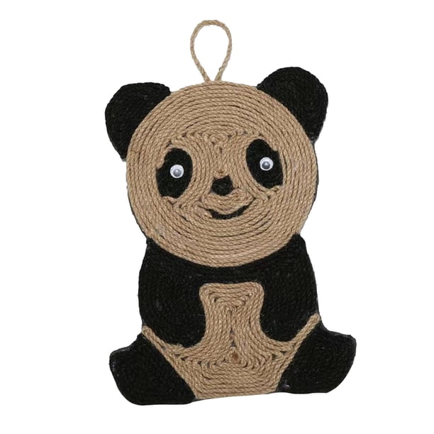 Alfombra para rascar el suelo de la estera del rasguño del gato del sisal, regalo lindo del animal doméstico protege el sofá y los muebles, ejercicio Panda