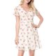 thumbnail image 3 of INSPIRE CHIC Vestido de Chifón con Cremallera y Cordones, Cuello en V Floral, Mangas Cortas Acampanadas para Mujer, Regreso a Clases, Talla S, Blanco, 3 of 8