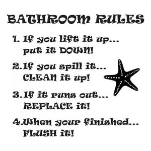 Rienda Libre Graphics - Decomural Bathroom Rules Bathroom Ws-41026