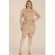 thumbnail image 2 of Vestido Mini de Talla Grande con Mangas Cortas, Lazo Lateral y Parte Delantera Cruzada de Color Liso, 2 of 5