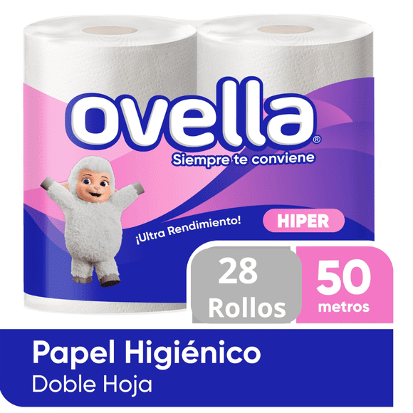 Papel Higienico Ovella 50 Metros Paquete de 28 Unidades