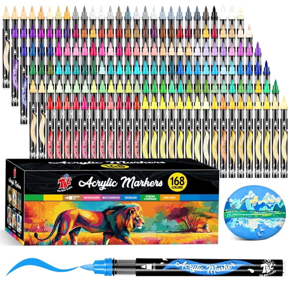 Marcadores de pintura acrílica TBC The Best Crafts, 168 colores