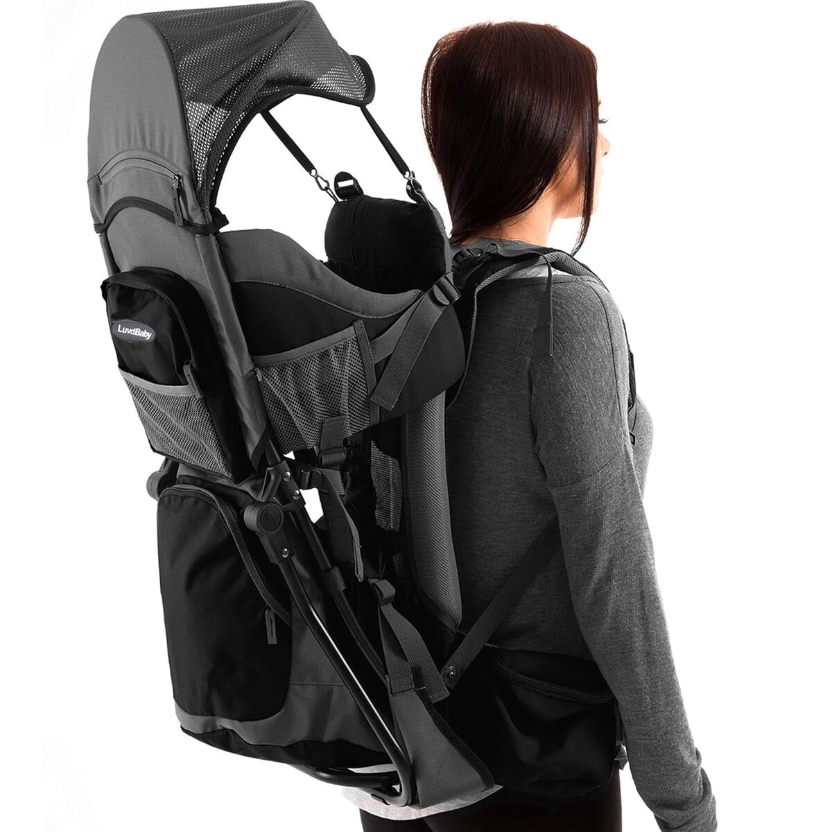 Mochila Porta Bebé Luvdbaby Hiking Ajustable Con Visera