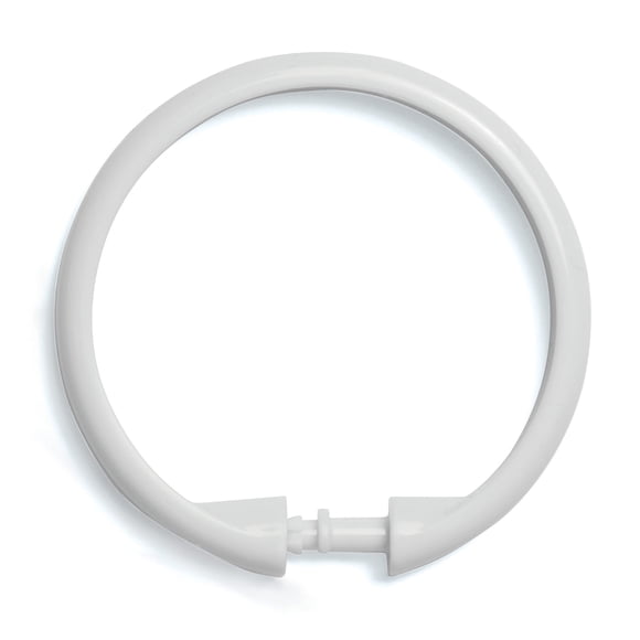 Kenney KN61217 - Juego de 12 anillas de plástico para cortina de ducha, color blanco