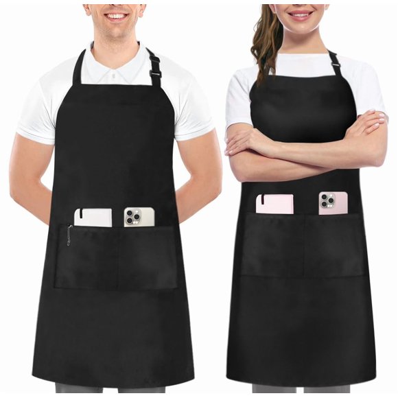 Utopia Kitchen Juego de 2 Delantales Ajustables con Bolsillos