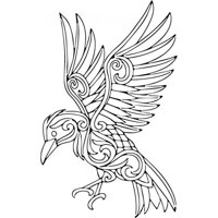 Rienda Libre Graphics - Decomural Tribal Crow Birds Feathers Ws-35624