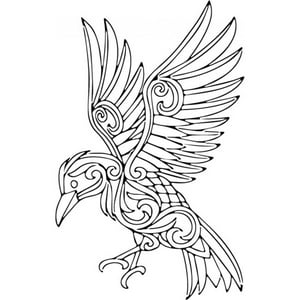 Rienda Libre Graphics - Decomural Tribal Crow Birds Feathers Ws-35624