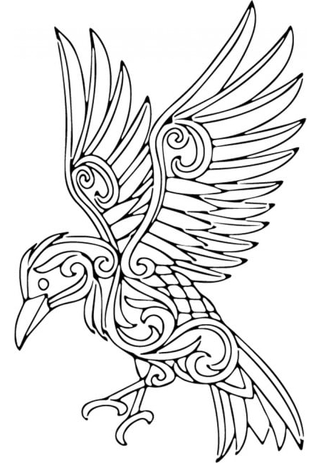 Rienda Libre Graphics - Decomural Tribal Crow Birds Feathers Ws-35624