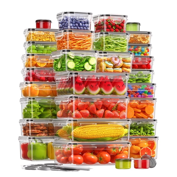 Recipientes de almacenamiento de alimentos KEMETHY 60 unidades sin BPA con tapas