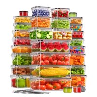Recipientes De Almacenamiento De Alimentos Kemethy 60 Unidades Sin Bpa Con Tapas