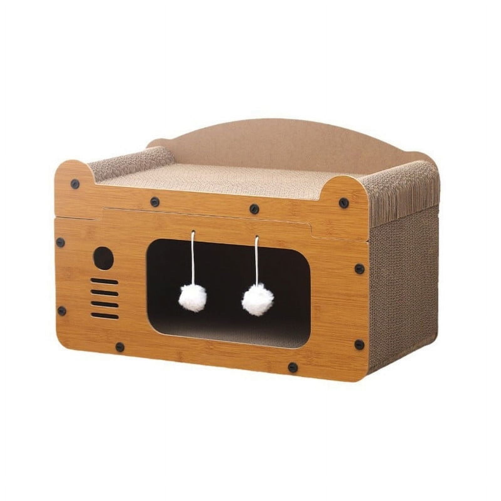 Babyluna - Casa Rascadora De 2 Pisos Para Gatos Madera Cartón