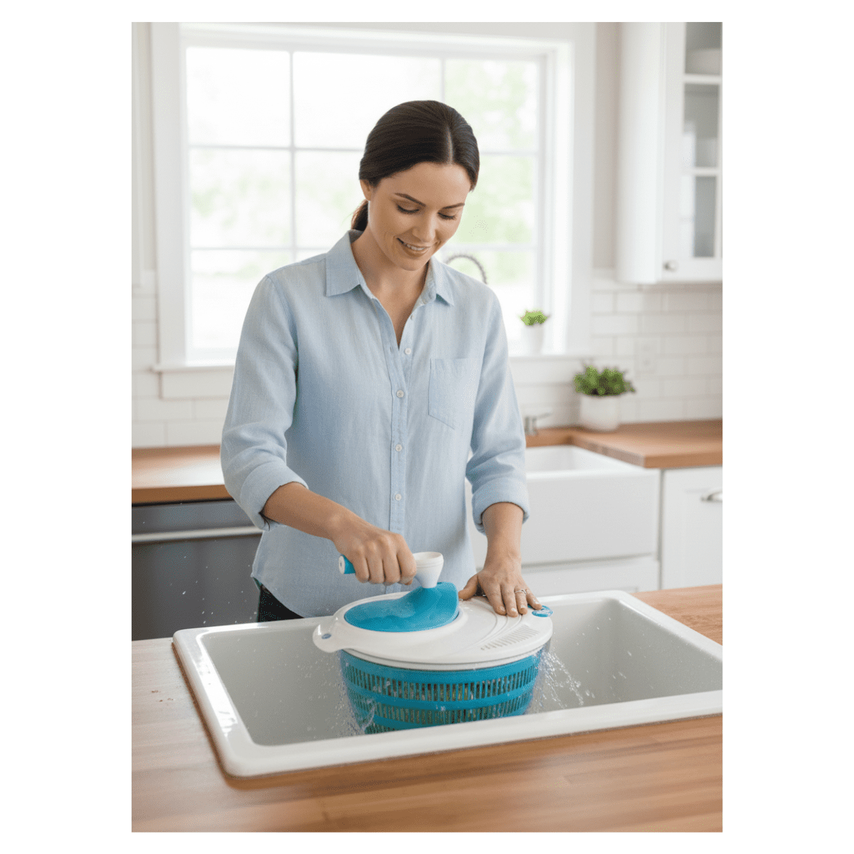 Genérico - Centrifugador Secadora De Lechuga Escurridor De Verduras Premium