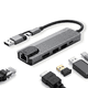 thumbnail image 1 of Hub adaptador USB-C RJ45 5 en 2 Linkon Mac Windows aluminio, 1 of 3