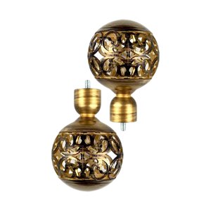 Magideal - 2 Uds Tapas De Extremo De Barra De Cortina Hueca, Accesorios Decorativos Vintage De 3/4 Pulgadas Tapas De Extremo De Barra De Cortina Para Dormitorio,