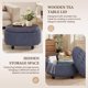 thumbnail image 3 of Puf COLAMY Redondo de 64 cm Azul con Almacenamiento y Mesa de Café, 3 of 5