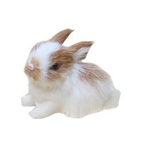 Magideal - Mini Conejo De Peluche Realista,Juguete De Conejo Peludo Realista,Mini Modelo,Conejo Peludo Realista En Miniatura Para Accesorios De Fotografía Para