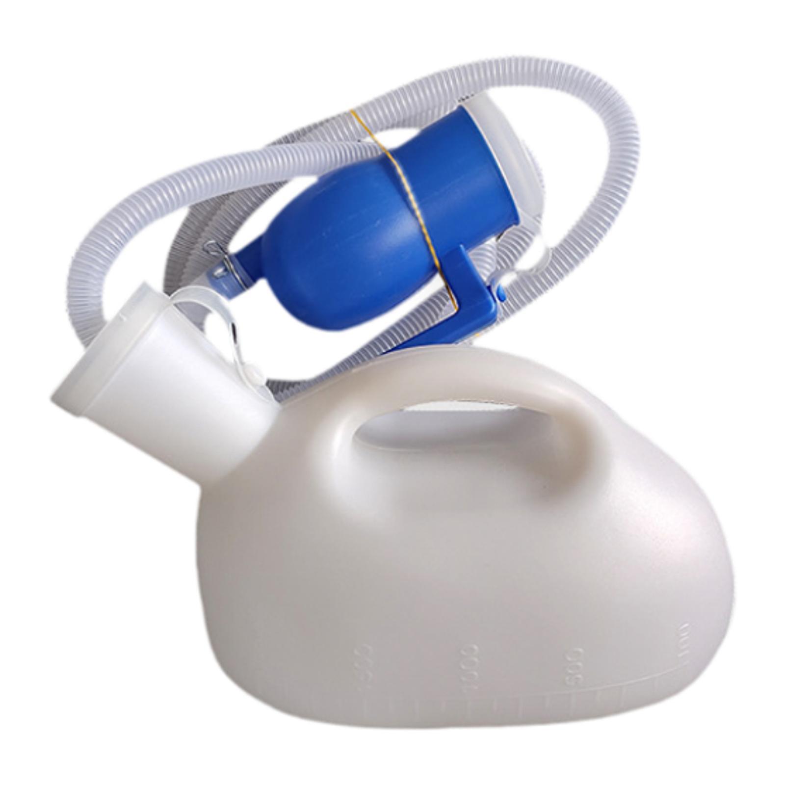 Ioensy - Botella De Orina Masculina Reutilizable Con Asa De Tapa Orinal Para Hombres Para Conducir Al Aire Libre Coche Blanco