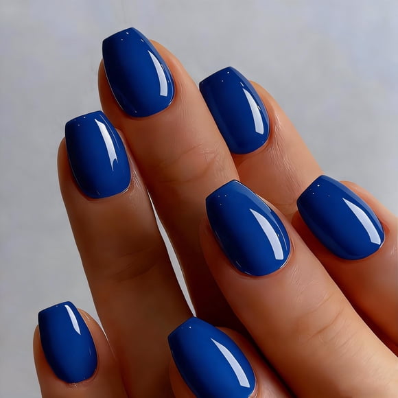 Press On Nails JOYVVEW Royal Blue Short Square para mujer