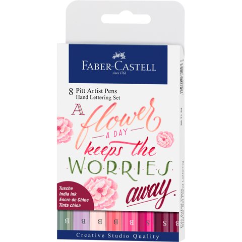 Faber-Castell - Set De Lettering Tonos Rosa 8 Unidades