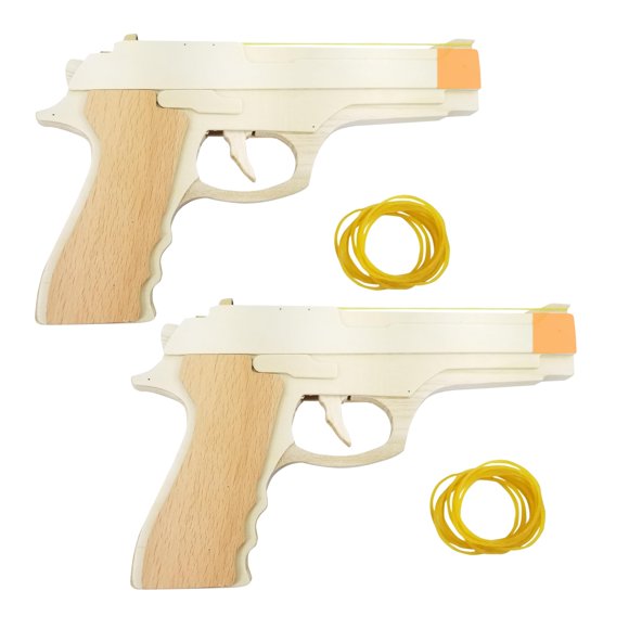 ¡Pistola de Juguete Adventure Awaits! Madera Laminada - Paquete de 2