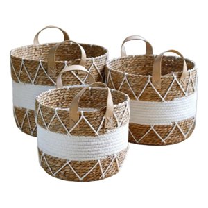 Genérico - Set 3 Canasto Decorativo Cesto Almacenamiento Moderno Jhn