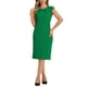 thumbnail image 1 of INSPIRE CHIC Vestido Elegante de Mujer con Mangas Cortas y Cinturón para Trabajar, Vestidos Ajustados Verdes XS, 1 of 6