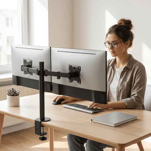 Brazo Articulado Soporte 2 Monitores 17-32" Blacktera