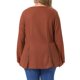 thumbnail image 3 of Agnes Orinda Conjuntos de Halloween Blusa de Mujer Talla Grande Tejido de Gofre Cuello en V con Encaje Manga Larga Casual Diario Peplum 2X Óxido, 3 of 6