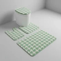 Casadeliacl - Set Alfombras De Baño 3 Piezas Suaves Absorbentes T.F.I Verde Pistacho Cómic
