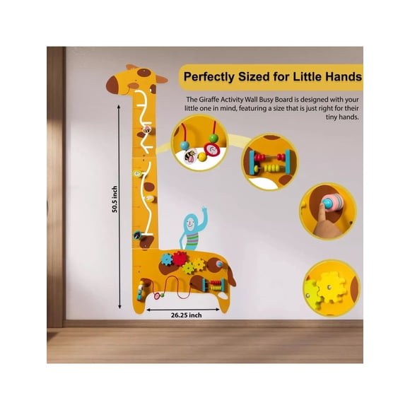 Juego de pared de madera Regla Altura Jirafa