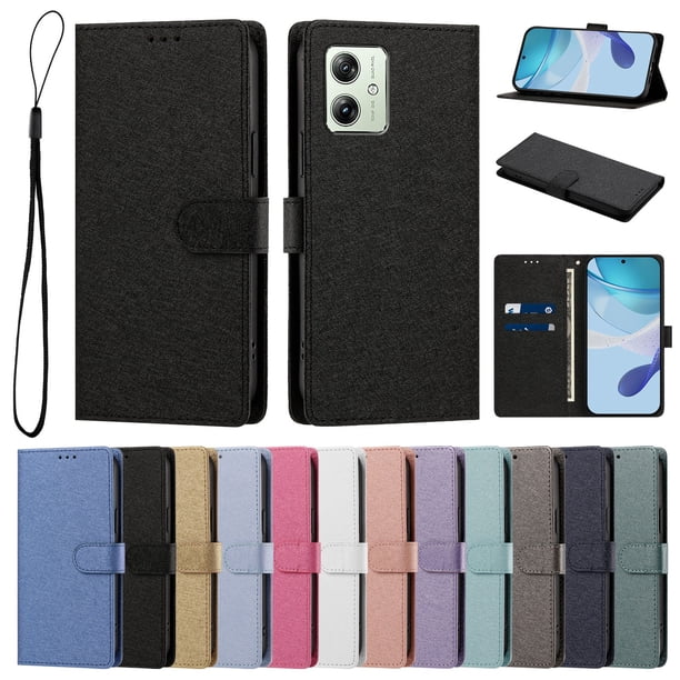 Cartera para Motorola Moto G14 con Bolsillo de Tarjetas, Negro