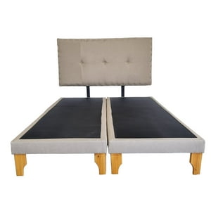 Diseños Valestrini - Cama Europea Dos Plazas Lino Beige