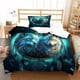 thumbnail image 1 of Juego de funda nórdica 3D con diseño de lobo, ropa de cama ligera con cierre de cremallera para niños, adolescentes y adultos (2 piezas, individual)., 1 of 3