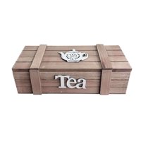 Oem - Caja De Té Mediana De Madera 3 Espacios Corazon Colgante 3