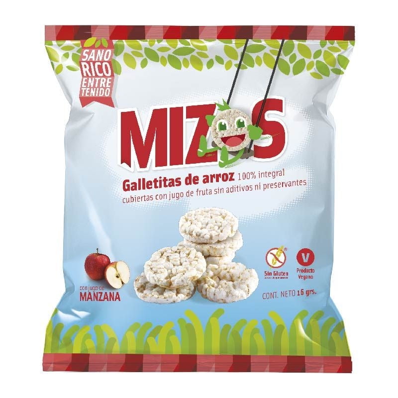 Galletas De Arroz Manzana 16 g Mizos