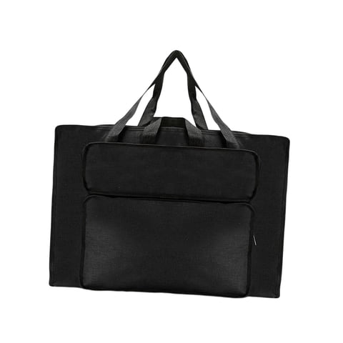 Bothyi - Art Portfolio Case Suministros De Arte Con Bolsillos Exteriores Y Asa Para Viajar Negro Grande