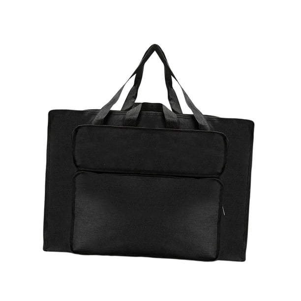 Art Portfolio Case Suministros De Arte Con Bolsillos Exteriores Y Asa Para Viajar Negro Grande