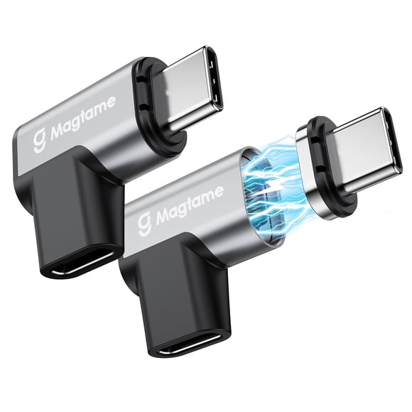 Adaptador Magtame, 2 unidades, USB C magnético de 24 pines, 90 grados, 240 W