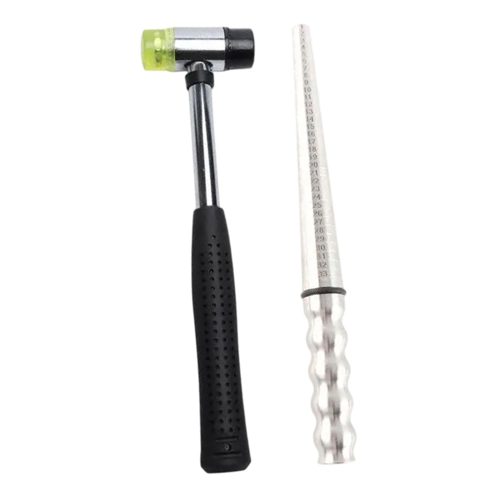 Magideal - Herramienta De Medición De Dimensionamiento Del Anillo Portable De 106 Pulgadas Professional Práctico Shaper Liviano Servido Anillo De Tamaño Sizer Con Martillo De Goma