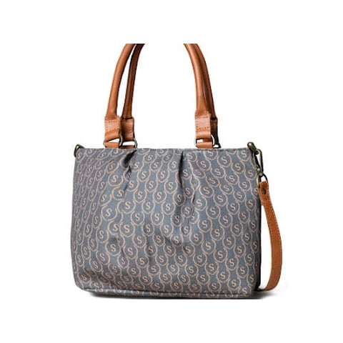 Cartera Sharo Signature Lona Y Cuero