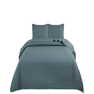 Genérico - Quilt - Cubrecama 2 Plazas Con Pompones B1